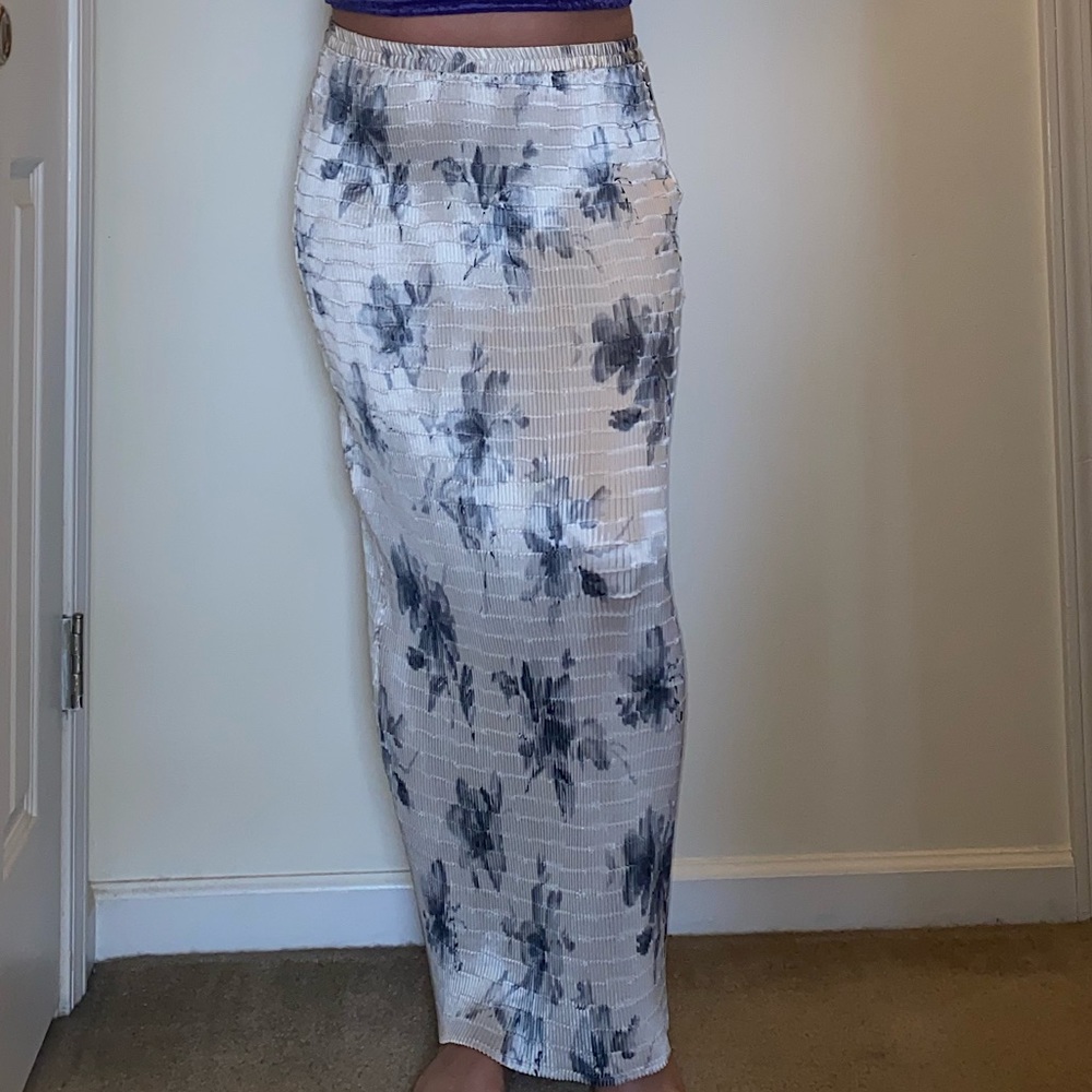 Vintage Floral Silk Skirt